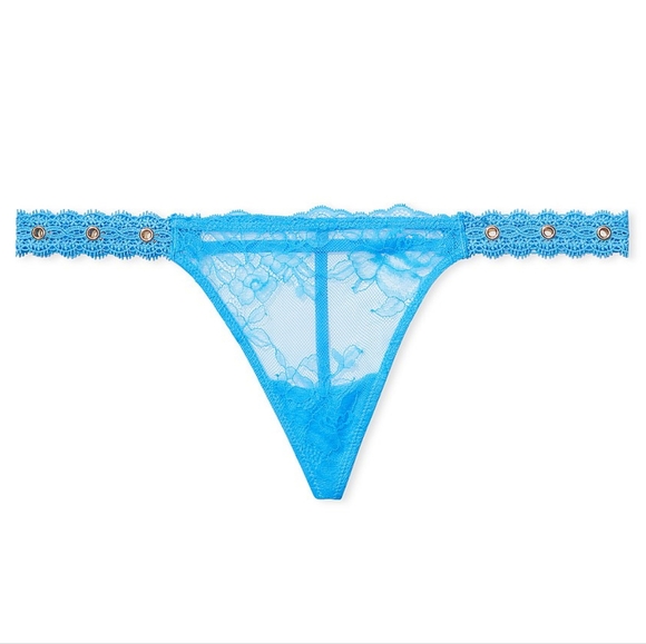 💙 VS Very Sexy Rose Lace & Grommet V-String Panty 💙 - Picture 3 of 16